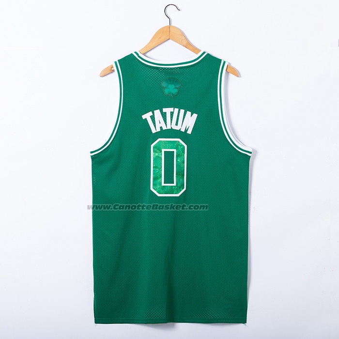 Maglia Boston Celtics Jayson Tatum NO 0 Snakeskin Hardwood Classics 2021 Verde